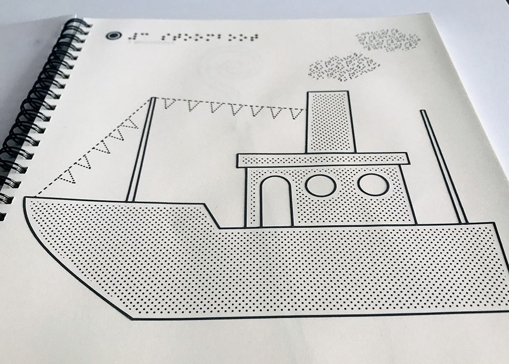 Voelbare tekening boot van Sinterklaas (uit Op de Tast Sint en Piet)