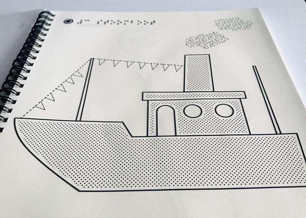 Voelbare tekening boot van Sinterklaas