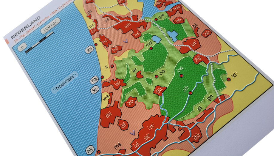 Foto van de kaart Nederland en het groene hart